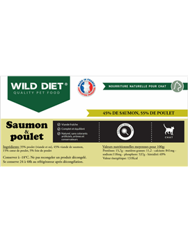 Wild Diet Poulet/Saumon cubes 1kg (chats)